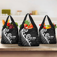 Kia Ora Maori Language Grocery Bag Te Reo Maori Koru Fern Art LT9 3-pack One Size Black - Polynesian Pride
