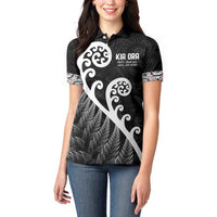 Kia Ora Maori Language Women Polo Shirt Te Reo Maori Koru Fern Art