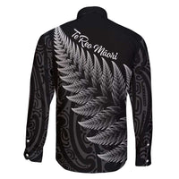 New Zealand Te Reo Māori Family Matching Off Shoulder Short Dress and Hawaiian Shirt Simple Black Fern