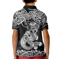 Te Reo Maori Tiki Inspired Art Kid Polo Shirt LT9 - Polynesian Pride