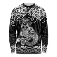 Te Reo Maori Tiki Inspired Art Long Sleeve Shirt LT9 Unisex Black - Polynesian Pride