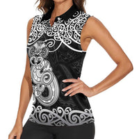 Te Reo Maori Tiki Inspired Art Women Sleeveless Polo Shirt