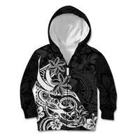 Polynesian Sunset Plumeria Kid Hoodie Pacific Island Tribal Black Style LT9 Zip Hoodie Black - Polynesian Pride