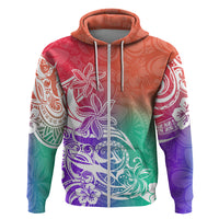 Polynesian Sunset Plumeria Hoodie Pacific Island Tribal Blossom Style LT9 - Polynesian Pride