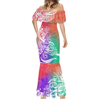 Polynesian Sunset Plumeria Mermaid Dress Pacific Island Tribal Blossom Style LT9 - Polynesian Pride