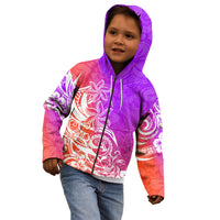 Polynesian Sunset Plumeria Kid Hoodie Pacific Island Tribal Purple Style LT9 - Polynesian Pride