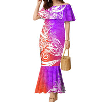 Polynesian Sunset Plumeria Mermaid Dress Pacific Island Tribal Purple Style LT9 Women Purple - Polynesian Pride