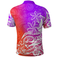 Polynesian Sunset Plumeria Polo Shirt Pacific Island Tribal Purple Style LT9 - Polynesian Pride