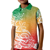 Polynesian Sunset Plumeria Kid Polo Shirt Pacific Island Tribal Reggae Style LT9 Kid Reggae - Polynesian Pride