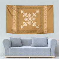 Hawaiian Quilt Block Design Tapestry Gold Hawaii Culture Motifs - Polynesian Pride