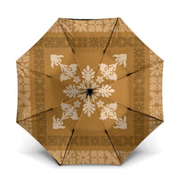 Hawaiian Quilt Block Design Umbrella Gold Hawaii Culture Motifs - Polynesian Pride