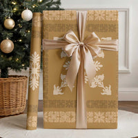 Hawaiian Quilt Block Design Wrapping Paper Gold Hawaii Culture Motifs - Polynesian Pride