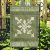 Hawaiian Quilt Block Design Garden Flag Lime Hawaii Culture Motifs - Polynesian Pride