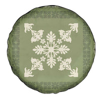 Hawaiian Quilt Block Design Spare Tire Cover Lime Hawaii Culture Motifs - Polynesian Pride