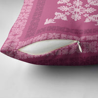 Hawaiian Quilt Block Design Pillow Cover Pink Hawaii Culture Motifs - Polynesian Pride