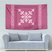 Hawaiian Quilt Block Design Tapestry Pink Hawaii Culture Motifs LT9 - Polynesian Pride