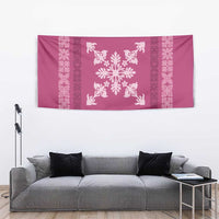 Hawaiian Quilt Block Design Tapestry Pink Hawaii Culture Motifs LT9 - Polynesian Pride