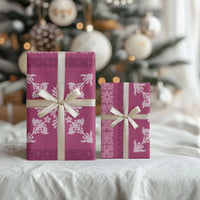 Hawaiian Quilt Block Design Wrapping Paper Pink Hawaii Culture Motifs - Polynesian Pride