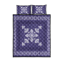 Hawaiian Quilt Block Design Quilt Bed Set Purple Hawaii Culture Motifs - Polynesian Pride