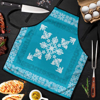 Hawaiian Quilt Block Design Apron Teal Hawaii Culture Motifs - Polynesian Pride
