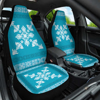 Hawaiian Quilt Block Design Car Seat Cover Teal Hawaii Culture Motifs - Polynesian Pride