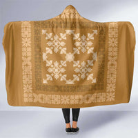 Hawaiian Quilt Pattern Hooded Blanket Gold Hawaii Culture Tropical - Polynesian Pride