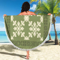 Hawaiian Quilt Pattern Beach Blanket Lime Hawaii Culture Tropical - Polynesian Pride