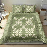 Hawaiian Quilt Pattern Bedding Set Lime Hawaii Culture Tropical - Polynesian Pride