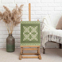 Hawaiian Quilt Pattern Canvas Wall Art Lime Hawaii Culture Tropical - Polynesian Pride