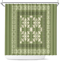 Hawaiian Quilt Pattern Shower Curtain Lime Hawaii Culture Tropical - Polynesian Pride