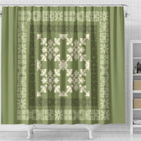 Hawaiian Quilt Pattern Shower Curtain Lime Hawaii Culture Tropical - Polynesian Pride