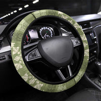 Hawaiian Quilt Pattern Steering Wheel Cover Lime Hawaii Culture Tropical - Polynesian Pride
