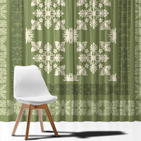 Hawaiian Quilt Pattern Window Curtain Lime Hawaii Culture Tropical - Polynesian Pride