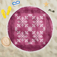 Hawaiian Quilt Pattern Beach Blanket Pink Hawaii Culture Tropical - Polynesian Pride
