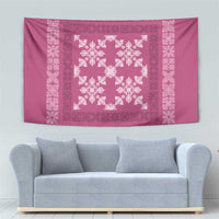Hawaiian Quilt Pattern Tapestry Pink Hawaii Culture Tropical - Polynesian Pride