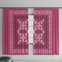 Hawaiian Quilt Pattern Window Curtain Pink Hawaii Culture Tropical - Polynesian Pride