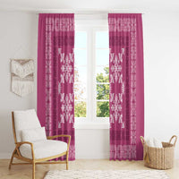 Hawaiian Quilt Pattern Window Curtain Pink Hawaii Culture Tropical - Polynesian Pride
