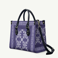 Hawaiian Quilt Pattern Leather Bag Purple Hawaii Culture Tropical - Polynesian Pride
