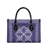 Hawaiian Quilt Pattern Leather Bag Purple Hawaii Culture Tropical - Polynesian Pride