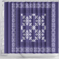 Hawaiian Quilt Pattern Shower Curtain Purple Hawaii Culture Tropical - Polynesian Pride