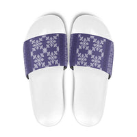 Hawaiian Quilt Pattern Slide Sandals Purple Hawaii Culture Tropical - Polynesian Pride