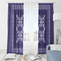 Hawaiian Quilt Pattern Window Curtain Purple Hawaii Culture Tropical - Polynesian Pride