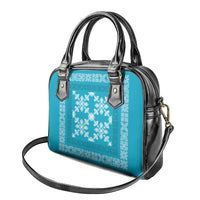 Hawaiian Quilt Pattern Shoulder Handbag Teal Hawaii Culture Tropical - Polynesian Pride