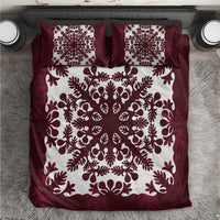 Palm Leaf Quilt Pattern Bedding Set Hawaii Culture Floral - Polynesian Pride