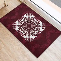 Palm Leaf Quilt Pattern Rubber Doormat Hawaii Culture Floral - Polynesian Pride