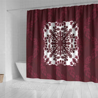 Palm Leaf Quilt Pattern Shower Curtain Hawaii Culture Floral - Polynesian Pride