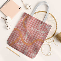 Pink Tropical Floral Palaka Tote Bag Hawaiian Quilt Pattern - Polynesian Pride