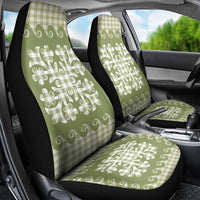 Green Ulu Palaka Quilt Pattern Car Seat Cover Hawaii Culture Breadfruit - Polynesian Pride
