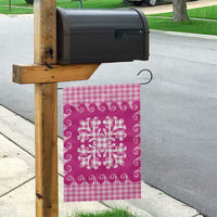 Pink Ulu Palaka Quilt Pattern Garden Flag Hawaii Culture Breadfruit - Polynesian Pride