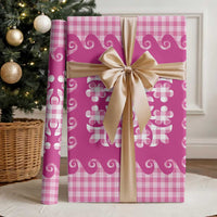 Pink Ulu Palaka Quilt Pattern Wrapping Paper Hawaii Culture Breadfruit - Polynesian Pride